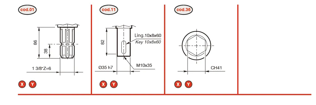 V-50 Rotary Cutter Gearbox Shaft